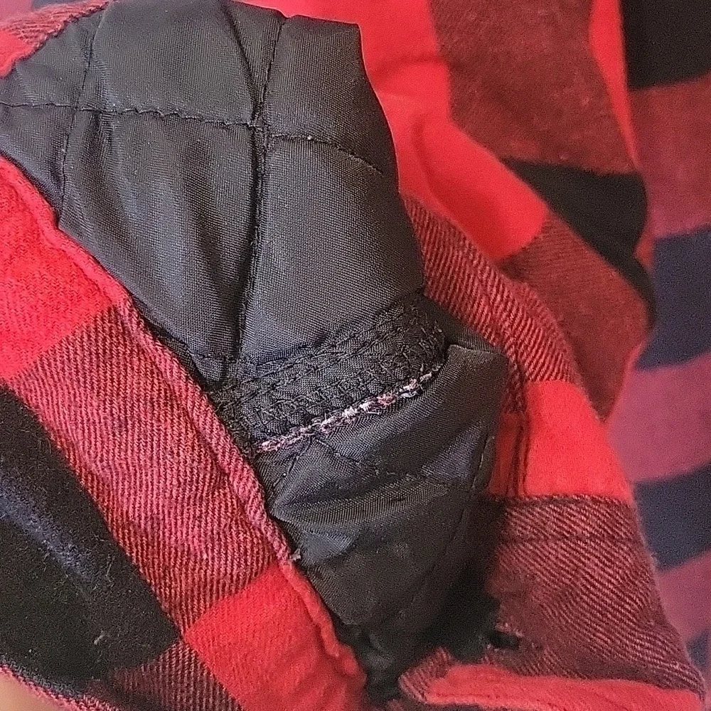 Red Head Mens Size L Sherpa lined Shirt Jacket Red Black Buffalo Checked